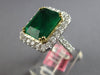 EXTRA LARGE 5.70CT DIAMOND & AAA EMERALD 18K 2 TONE GOLD 3D HALO ENGAGEMENT RING