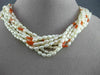 ESTATE LONG 14K YELLOW GOLD & SILVER AAA CORAL & FRESHWATER PEARL NECKLACE 25364