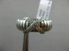 ESTATE WIDE .31CT ROUND DIAMOND 18K WHITE GOLD 3D FLEXIBLE SHINY X LOVE RING VVS