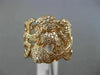ESTATE WIDE 1.25CT ROUND DIAMOND 14K ROSE GOLD 3D OPEN FILIGREE FLOWER LEAF RING