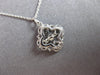 ESTATE .13CT DIAMOND 14KT WHITE GOLD DANCING FILIGREE FLORAL SQUARE FUN NECKLACE