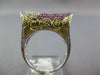 WIDE 1.13CT DIAMOND & AAA SAPPHIRE 18KT WHITE GOLD MULTI ROW FILIGREE BOW RING