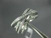 ESTATE WIDE .52CT DIAMOND 18KT WHITE GOLD MULTI ROW CRISS CROSS ANNIVERSARY RING