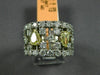 ESTATE LARGE 3.37CT WHITE & FANCY YELLOW DIAMOND 18KT TWO TONE GOLD 3D RING
