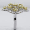 LARGE 1.81CT WHITE & FANCY YELLOW DIAMOND 18KT 2 TONE GOLD CRISS CROSS FUN RING