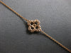 ESTATE .26CT DIAMOND 14KT ROSE GOLD 3D ROUND CLASSIC FLOWER SQUARE LOVE NECKLACE