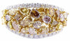 2.92CT MULTI COLOR DIAMOND 18KT 2 TONE GOLD GRADUATING WEDDING ANNIVERSARY RING