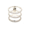 ESTATE LARGE .87CT DIAMOND 18KT WHITE GOLD 3D CLASSIC TRIPLE SEMI ETERNITY RING