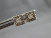 ESTATE .42CT DIAMOND 14KT WHITE GOLD PRINCESS & ROUND SQUARE HALO STUD EARRINGS