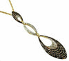 1.02CT WHITE & MOCHA DIAMOND 14KT YELLOW GOLD 3D TEAR DROP JOURNEY LOVE PENDANT
