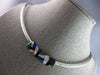 LARGE .15CT DIAMOND & MULTI COLOR ENAMEL 14KT 2 TONE GOLD SLIDER OMEGA NECKLACE