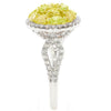 ESTATE WIDE 1.47CT WHITE & FANCY YELLOW DIAMOND 18KT TWO TONE GOLD 3D FUN RING