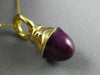 LARGE PURPLE ENAMEL 14KT YELLOW GOLD 3D DOME SHAPE FLOATING PENDANT #MILANO026