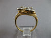 ESTATE LARGE .25CT DIAMOND 14KT WHITE & YELLOW GOLD K INITIAL DOUBLE PLATE RING