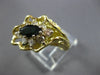 LARGE .80CT DIAMOND & AAA GREEN SAPPHIRE 18K 2 TONE GOLD 3D LEAF FUN RING #28297