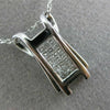 ESTATE .35CT DIAMOND 14K WHITE GOLD 3D RECTANGULAR FLOATING PENDANT CHAIN #25452