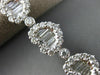 ESTATE LARGE 10.34CT ROUND BAGUETTE DIAMOND 18K WHITE GOLD HEART TENNIS BRACELET