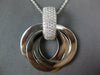 ESTATE LARGE .73CT DIAMOND 18KT WHITE GOLD CIRCLE OF LIFE TRINITY LOVE PENDANT