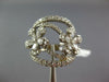 ESTATE LARGE 1.80CT DIAMOND 18K WHITE GOLD ROUND & PEAR SHAPE DOUBLE FLOWER RING