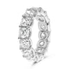 ESTATE LARGE 7.20CT DIAMOND PLATINUM 3D CUSHION CUT ETERNITY ANNIVERSARY RING
