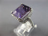 LARGE 5.75CT DIAMOND & AAA AMETHYST 14KT WHITE GOLD 3D CUSHION & ROUND HALO RING