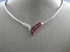 ESTATE 2.83CT DIAMOND & AAA RUBY 14KT WHITE GOLD 3D V SHAPE OMEGA NECKLACE 15009