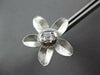 ESTATE LARGE .48CT DIAMOND 18K 2 TONE GOLD ROUND & BAGUETTE FLOWER STUD EARRINGS