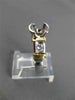 ESTATE .37CT DIAMOND 18KT 2TONE GOLD SEMI BEZEL SEMI MOUNT ENGAGEMENT RING #4674