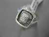 ESTATE WIDE .30CT DIAMOND 14K WHITE GOLD PAVE SQUARE FLORAL DESIGN COCKTAIL RING