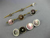 ANTIQUE LARGE AAA MOTHER OF PEARL & PEARL PLATINUM 14KT YELLOW GOLD CUFFLINK SET