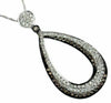 .62CT WHITE & CHOCOLATE FANCY DIAMOND 14KT WHITE GOLD 3D OPEN TEAR DROP PENDANT