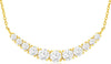 ESTATE 1.0CT DIAMOND 14KT WHITE GOLD 3D ROUND 11 STONE JOURNEY BAR LOVE NECKLACE