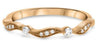 ESTATE .14CT DIAMOND 14K ROSE GOLD MULTI WAVE FILIGREE MILGRAIN ANNIVERSARY RING