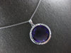 LARGE 10.49CT AAA AMETHYST 14KT WHITE GOLD ROUND FILIGREE FUN FLOATING PENDANT