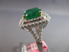 EXTRA LARGE 7.75CT DIAMOND & AAA EMERALD 18K 2 TONE GOLD CUSHION ENGAGEMENT RING