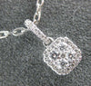 ESTATE .28CT DIAMOND 18KT WHITE GOLD 3D CLUSTER SQUARE HALO CLASSIC PENDANT