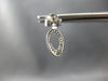 ESTATE .31CT DIAMOND 14KT WHITE GOLD 3D CLASSIC OPEN OVAL FUN HANGING EARRINGS