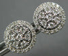ESTATE .50CT DIAMOND 14KT WHITE GOLD CLASSIC CLUSTER FLOWER HALO STUD EARRINGS