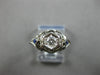 .26CT OLD MINE DIAMOND & AAA SAPPHIRE 18K WHITE GOLD 3D ART DECO ENGAGEMENT RING