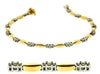 .98CT DIAMOND 14KT 2 TONE GOLD 3D 3 STONE PAST PRESENT FUTURE TENNIS BRACELET