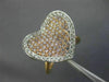 ESTATE .97CT WHITE & PINK DIAMOND 18KT ROSE GOLD HEART SHAPE INFINITY LOVE RING