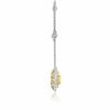 GIA 2.04CT WHITE & FANCY YELLOW DIAMOND 18K 2 TONE GOLD 3D TEAR DROP NECKLACE