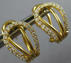 ESTATE WIDE .35CT DIAMOND 18KT YELLOW GOLD 3D TEAR DROP CLIP ON EARRINGS