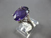 LARGE 8.02CT DIAMOND & AAA AMETHYST 14KT WHITE GOLD OVAL & ROUND FILIGREE RING