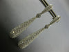 LARGE 4.74CT DIAMOND 14K WHITE GOLD ELONGATED TEAR DROP CLASSIC HANGING EARRINGS