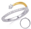 ESTATE .30CT DIAMOND 14KT 2 TONE GOLD 3D CLASSIC 2 ROW SOLITAIRE LOVE RING