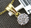 ESTATE .25CT DIAMOND 14KT YELLOW GOLD 3D CLASSIC CLUSTER LOVE FLOATING PENDANT