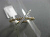 ESTATE WIDE .22CT DIAMOND 18KT WHITE & ROSE GOLD 3D CRISS CROSS X LOVE RING
