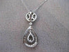 ANTIQUE 1.12CT DIAMOND PEAR 14K WHITE GOLD HANGING HALO DROP PENDANT CHAIN #1067