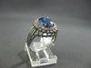 ANTIQUE LARGE 3.22CT DIAMOND & AAA SAPPHIRE 14K WHITE GOLD CLUSTER RING STUNNING